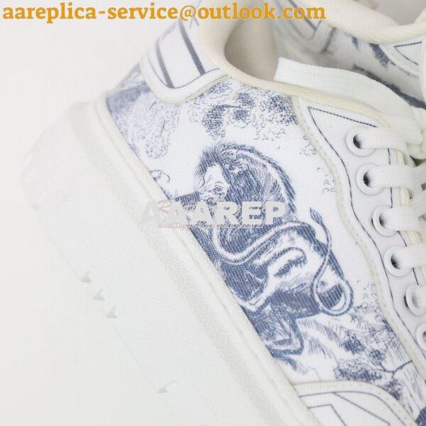 Replica Dior Addict Sneaker French Blue Toile de Jouy Technical Fabric 11