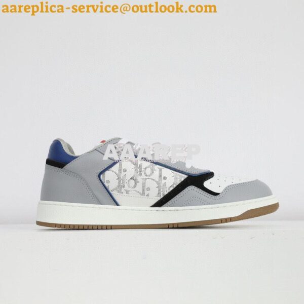 Replica Dior B27 Low-Top Sneaker Blue, Gray and White Smooth Calfskin 2