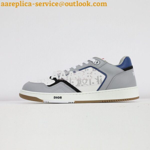 Replica Dior B27 Low-Top Sneaker Blue, Gray and White Smooth Calfskin 5