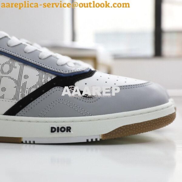 Replica Dior B27 Low-Top Sneaker Blue, Gray and White Smooth Calfskin 8