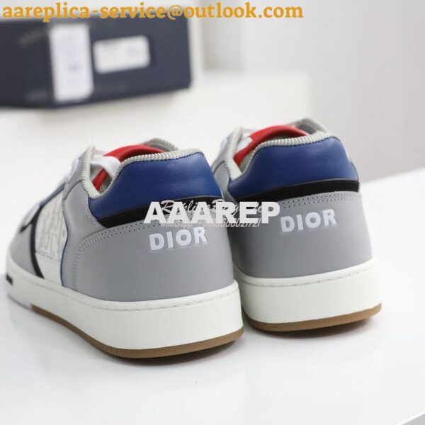 Replica Dior B27 Low-Top Sneaker Blue, Gray and White Smooth Calfskin 11