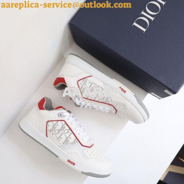 Replica Dior B27 Low-Top Sneaker Red, and White Smooth Calfskin with W 4