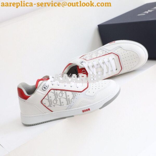 Replica Dior B27 Low-Top Sneaker Red, and White Smooth Calfskin with W 6