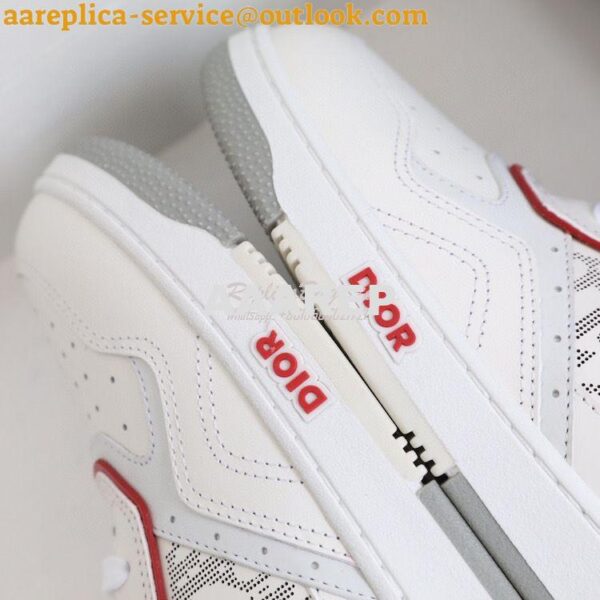 Replica Dior B27 Low-Top Sneaker Red, and White Smooth Calfskin with W 8