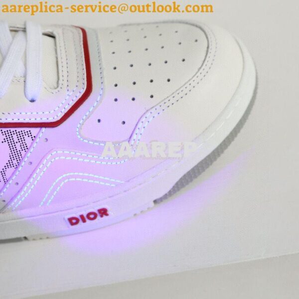 Replica Dior B27 Low-Top Sneaker Red, and White Smooth Calfskin with W 12