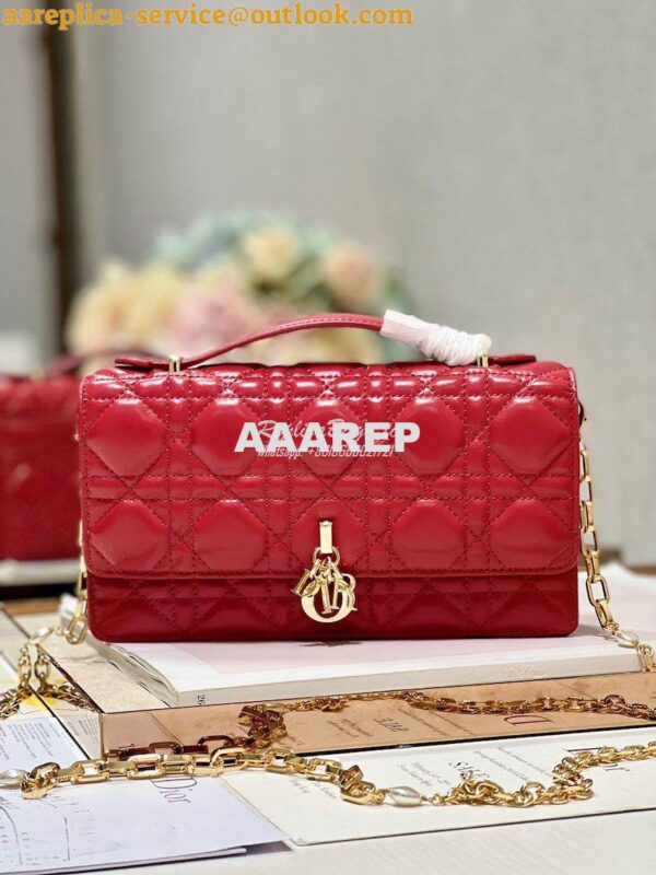 Replica Dior Miss Dior Mini Bag Red Cannage Lambskin S0980O