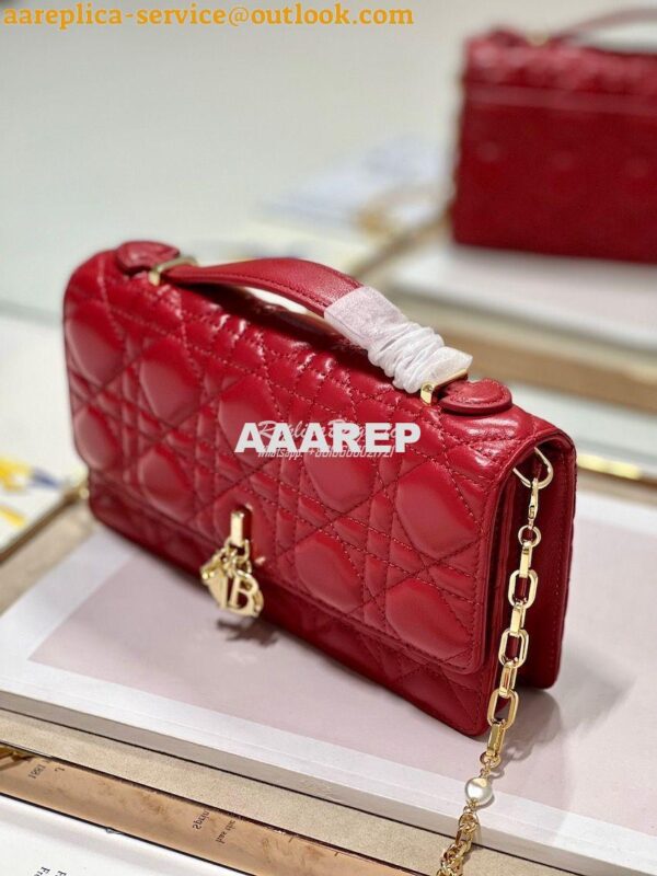 Replica Dior Miss Dior Mini Bag Red Cannage Lambskin S0980O 2