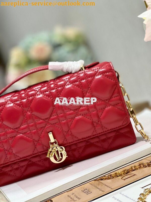 Replica Dior Miss Dior Mini Bag Red Cannage Lambskin S0980O 3