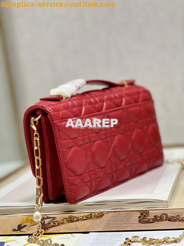 Replica Dior Miss Dior Mini Bag Red Cannage Lambskin S0980O 6
