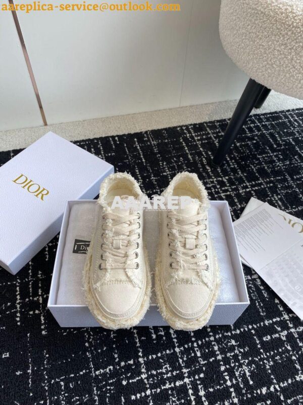 Replica Dior D-Blaze Sneaker Fringed Cotton Canvas KCK405 4