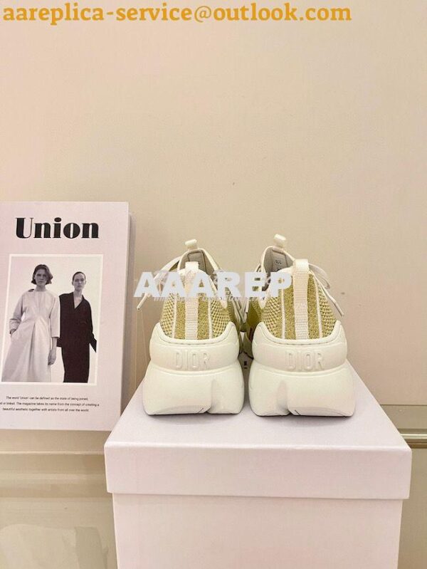 Replica Dior D-Connect Mesh Sneaker In Gold Textile KCK222 6