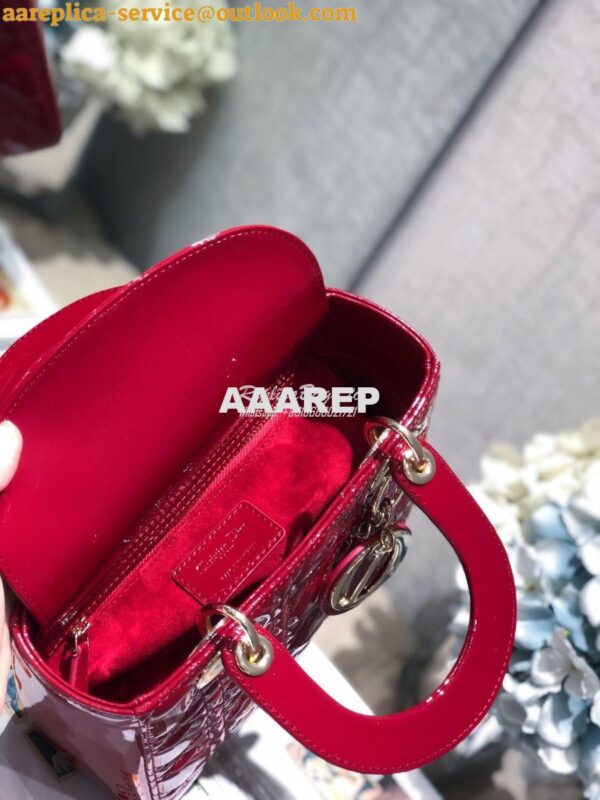 Replica Dior My ABCdior Lady Dior Bag in Patent Calfskin M0538 Cherry 8