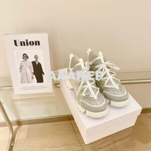 Replica Dior D-Connect Mesh Sneaker In Silver Textile KCK222 2