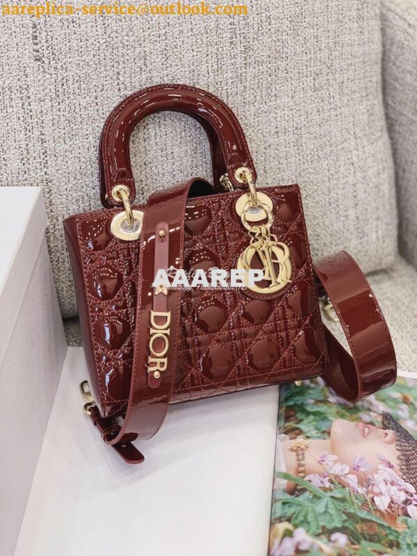 Replica Dior My ABCdior Lady Dior Bag in Patent Calfskin M0538 Claret