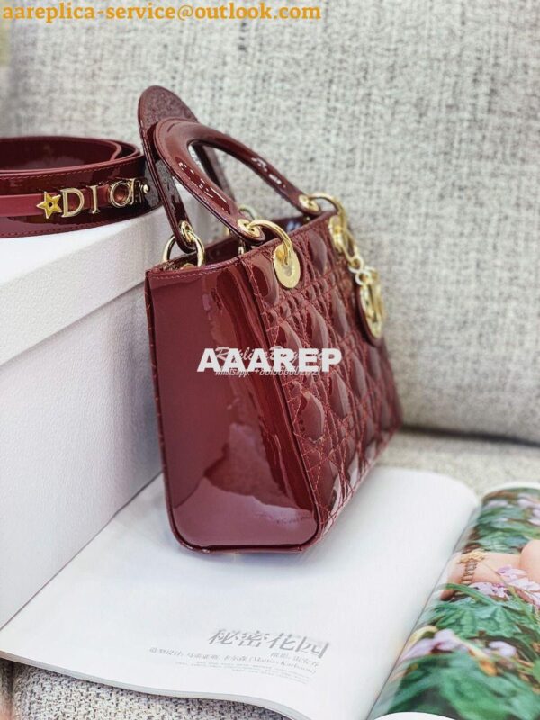 Replica Dior My ABCdior Lady Dior Bag in Patent Calfskin M0538 Claret 4