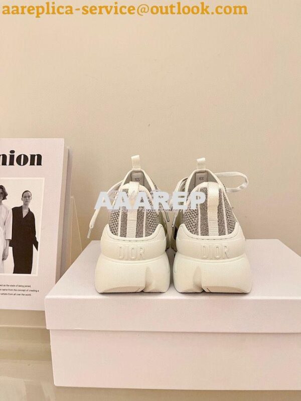 Replica Dior D-Connect Mesh Sneaker In Silver Textile KCK222 8