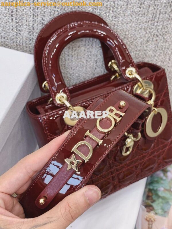 Replica Dior My ABCdior Lady Dior Bag in Patent Calfskin M0538 Claret 5