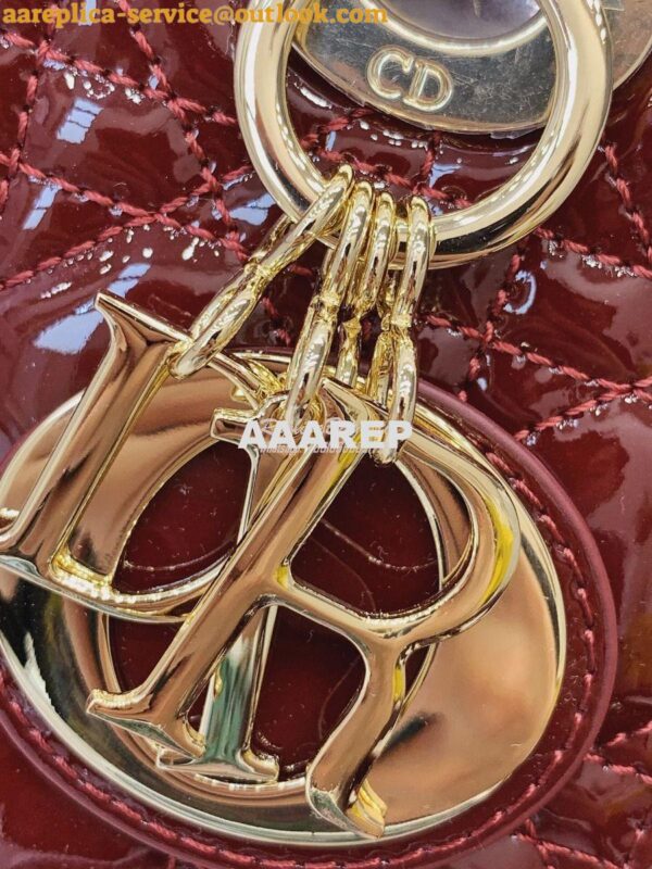 Replica Dior My ABCdior Lady Dior Bag in Patent Calfskin M0538 Claret 6