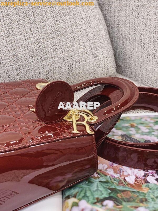 Replica Dior My ABCdior Lady Dior Bag in Patent Calfskin M0538 Claret 7