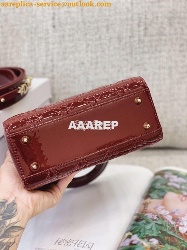 Replica Dior My ABCdior Lady Dior Bag in Patent Calfskin M0538 Claret 11
