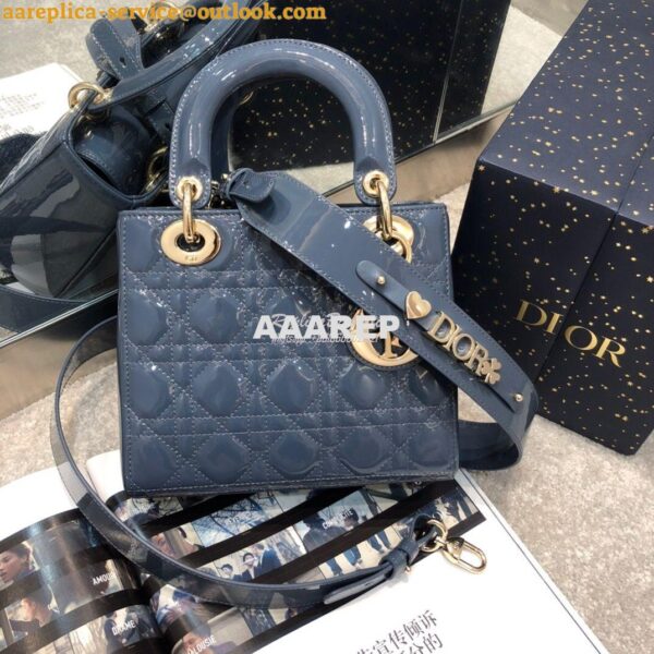 Replica Dior My ABCdior Lady Dior Bag in Patent Calfskin M0538 Dark De 3