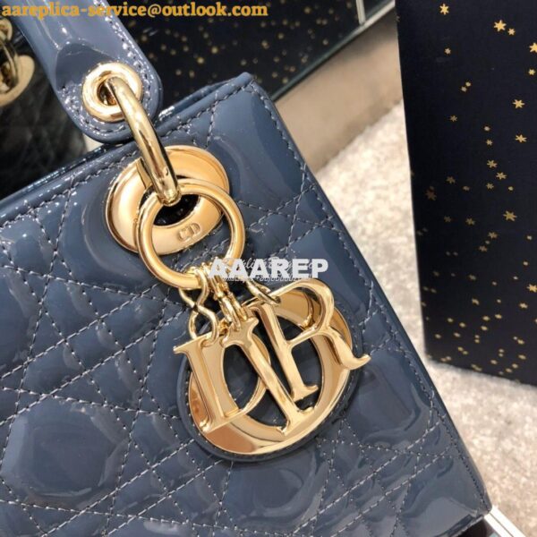 Replica Dior My ABCdior Lady Dior Bag in Patent Calfskin M0538 Dark De 4