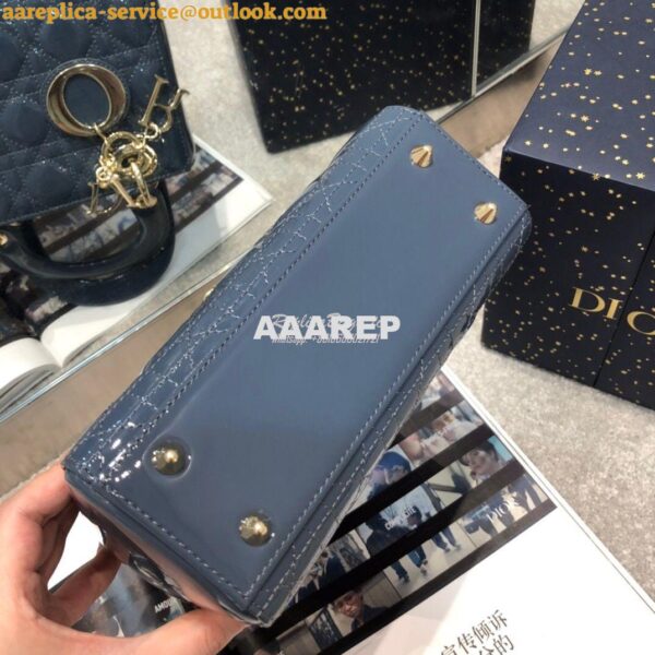 Replica Dior My ABCdior Lady Dior Bag in Patent Calfskin M0538 Dark De 9