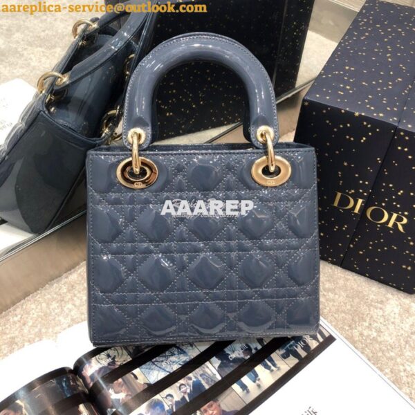 Replica Dior My ABCdior Lady Dior Bag in Patent Calfskin M0538 Dark De 10