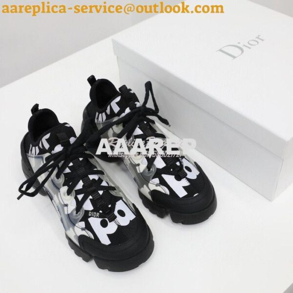 Replica Dior D-Connect Sneaker Black Spatial Printed Reflective Techni 3