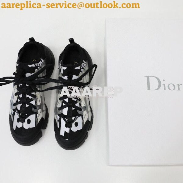 Replica Dior D-Connect Sneaker Black Spatial Printed Reflective Techni 4