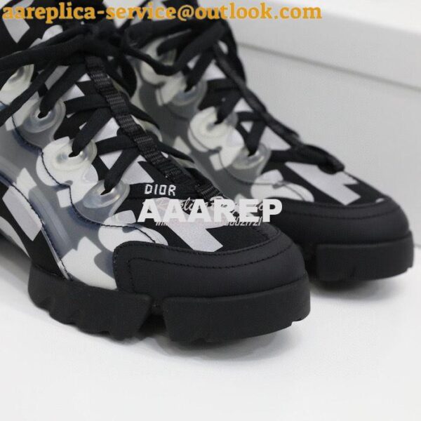 Replica Dior D-Connect Sneaker Black Spatial Printed Reflective Techni 6