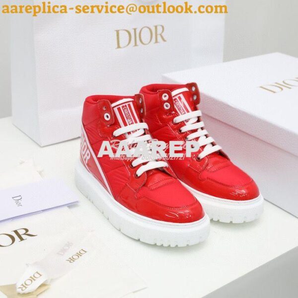 Replica Dior D-Player Sneaker Red Quilted Nylon KCK315N 2