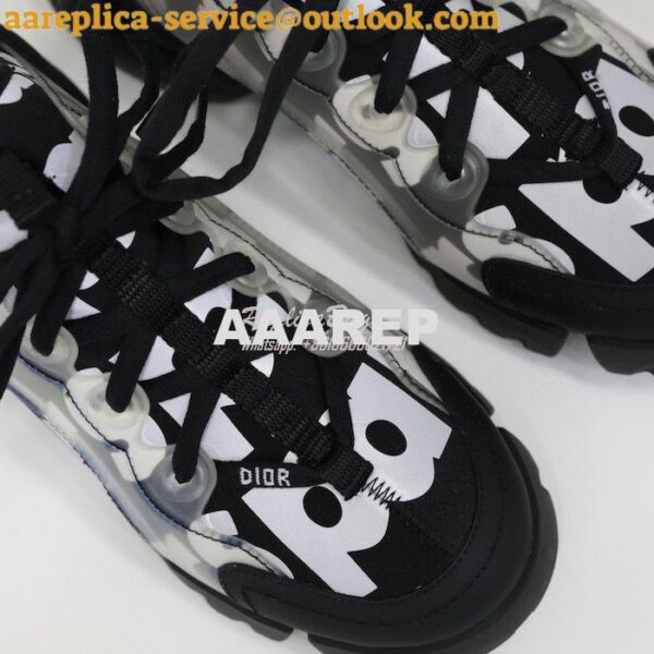 Replica Dior D-Connect Sneaker Black Spatial Printed Reflective Techni 7