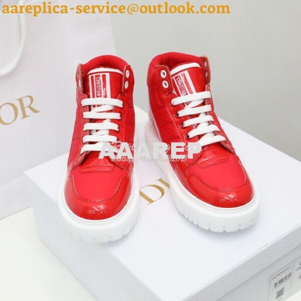 Replica Dior D-Player Sneaker Red Quilted Nylon KCK315N 3