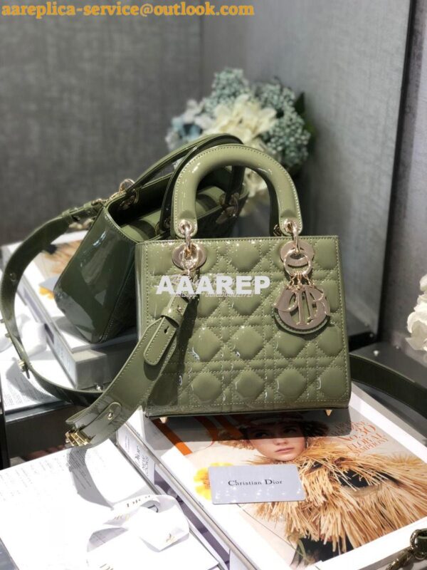 Replica Dior My ABCdior Lady Dior Bag in Patent Calfskin M0538 Dusty J 2