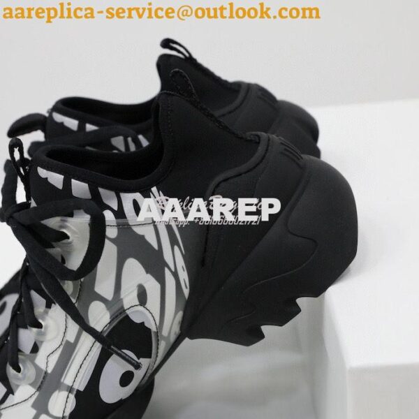 Replica Dior D-Connect Sneaker Black Spatial Printed Reflective Techni 8