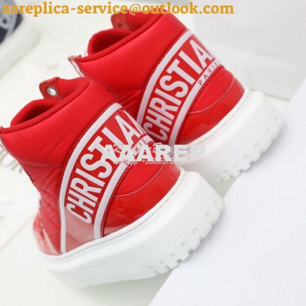 Replica Dior D-Player Sneaker Red Quilted Nylon KCK315N 6