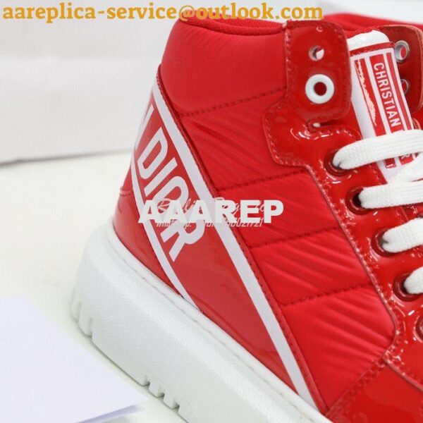 Replica Dior D-Player Sneaker Red Quilted Nylon KCK315N 7