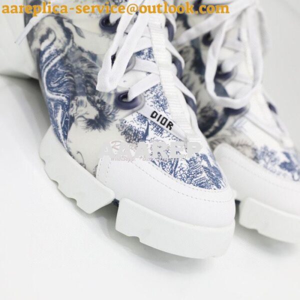 Replica Dior D-Connect Sneaker Deep Blue Toile de Jouy Technical Fabri 9