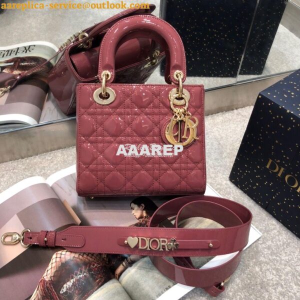 Replica Dior My ABCdior Lady Dior Bag in Patent Calfskin M0538 Mallow 3