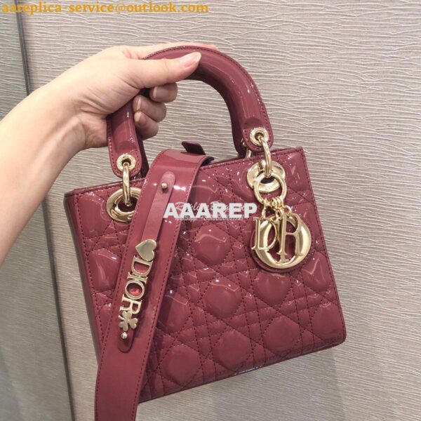 Replica Dior My ABCdior Lady Dior Bag in Patent Calfskin M0538 Mallow 4