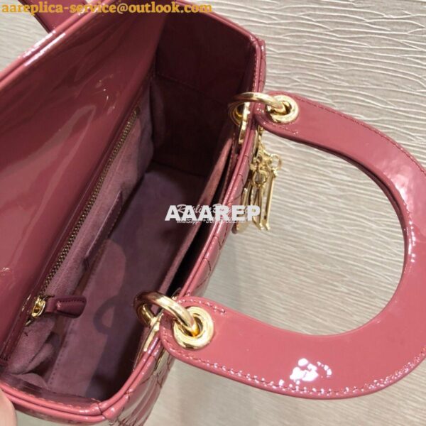Replica Dior My ABCdior Lady Dior Bag in Patent Calfskin M0538 Mallow 9