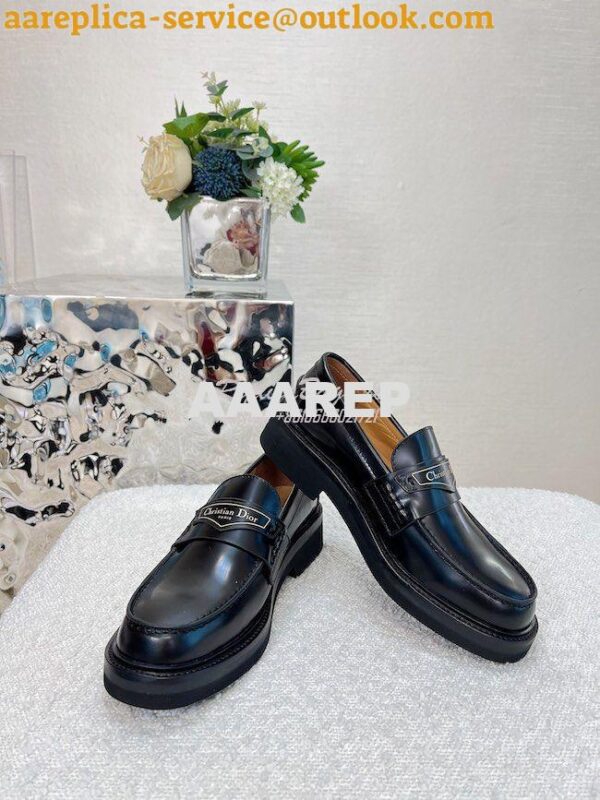 Replica Dior Boy Loafer Black Brushed Calfskin KDB759 3