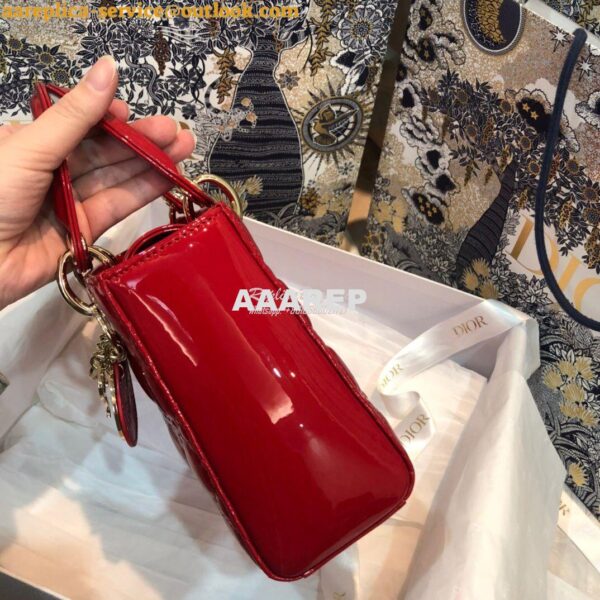 Replica Dior My ABCdior Lady Dior Bag in Patent Calfskin M0538 Red 3