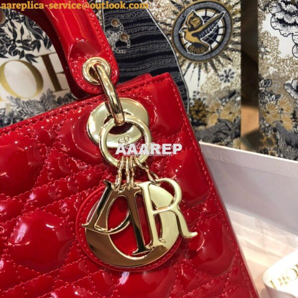 Replica Dior My ABCdior Lady Dior Bag in Patent Calfskin M0538 Red 4