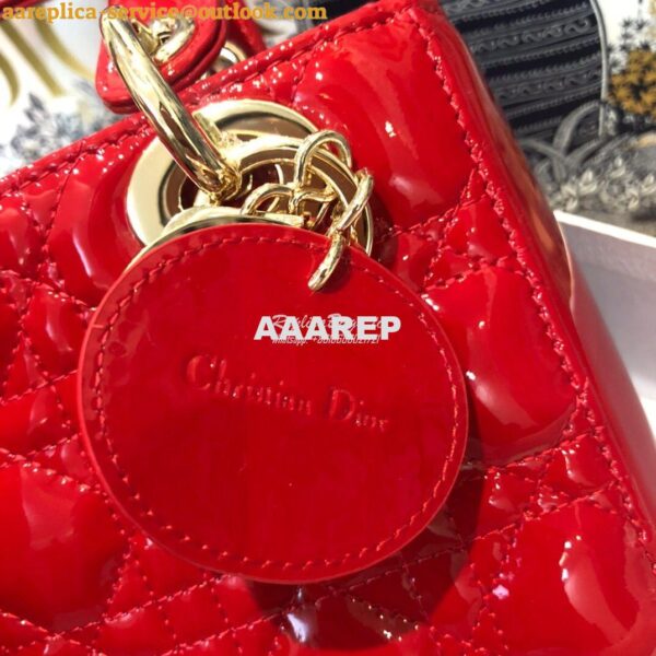 Replica Dior My ABCdior Lady Dior Bag in Patent Calfskin M0538 Red 5