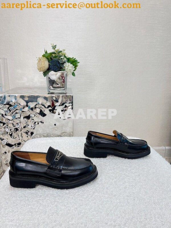 Replica Dior Boy Loafer Black Brushed Calfskin KDB759 3