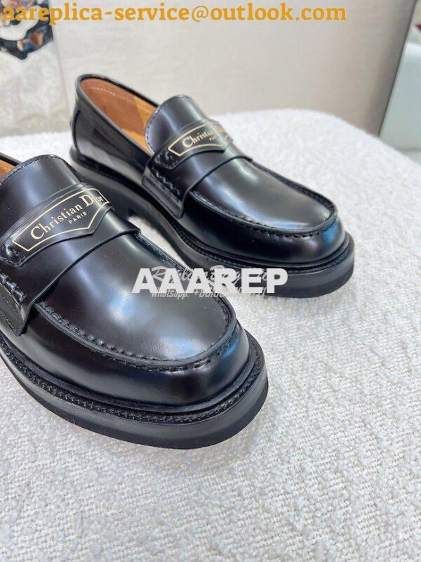 Replica Dior Boy Loafer Black Brushed Calfskin KDB759 4