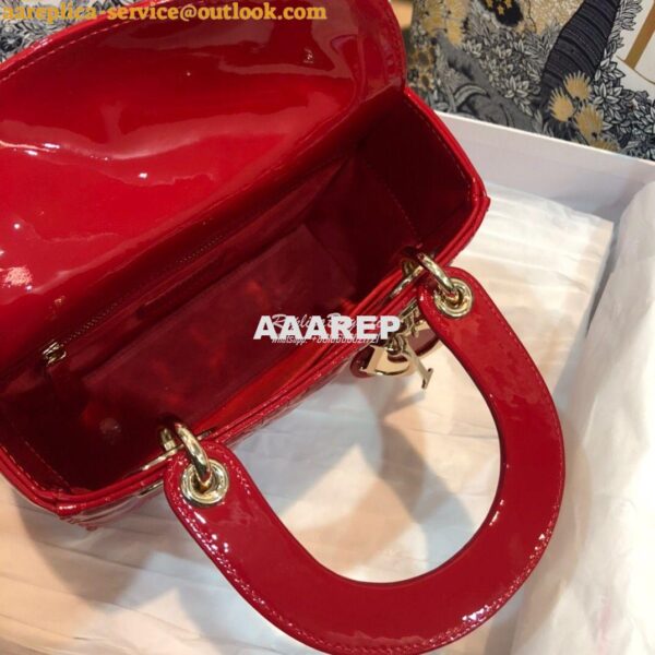 Replica Dior My ABCdior Lady Dior Bag in Patent Calfskin M0538 Red 7