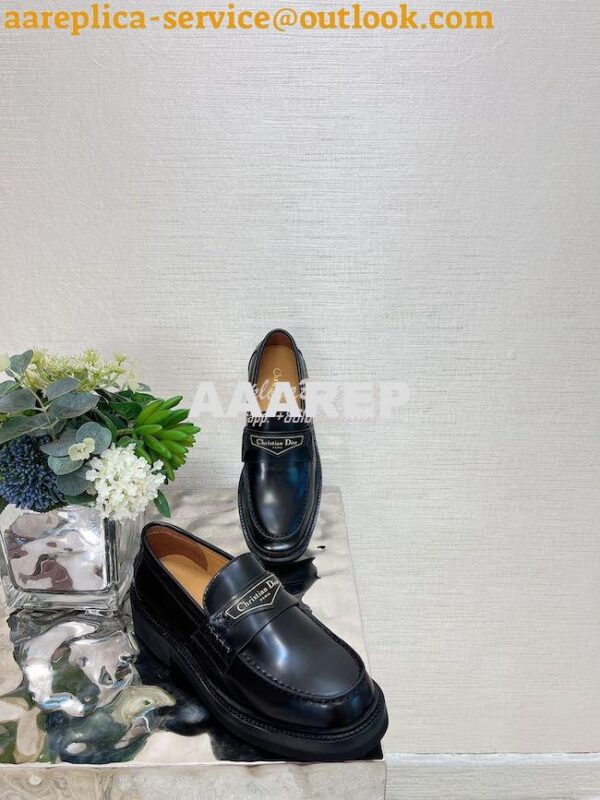 Replica Dior Boy Loafer Black Brushed Calfskin KDB759 8